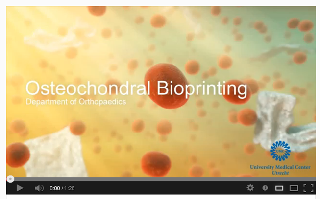 Screenshot zum Videobericht UMCU Osteochondral Bioprinting