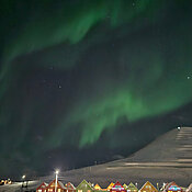 Aurora Borealis über Spitzbergen. 
