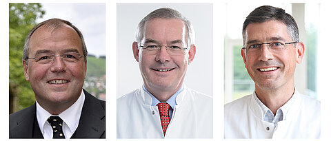 Die Professoren (von links) Lothar Schramm, Christoph Wanner und Stefan Störk sprechen in einem Online-Vortrag zum Thema Niere.