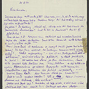 Ein Brief Gottfried Benns an seine Tochter aus dem Oktober 1934. 