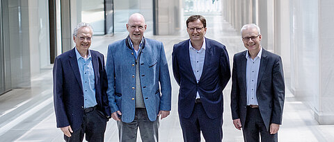 Das geschäftsführende Direktorium der Allianz (von links): Ralf Bargou (Würzburg), Matthias W. Beckmann (Erlangen), Tobias Pukrop (Regensburg) und Martin Trepel (Augsburg).