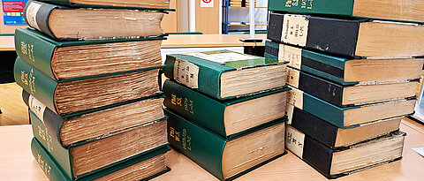 Über 20 Archive konsultierte Julia Jennifer Beine. Zu den ausgewerteten Archivalien gehören auch die Bände mit den Inskriptionsblättern der Universität Wien (siehe Bild).