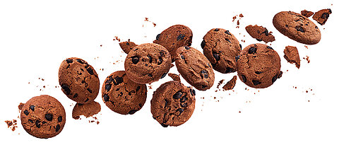 Das Foto zeigt Süßgebäck, mehrere Plätzchen (Cookies).