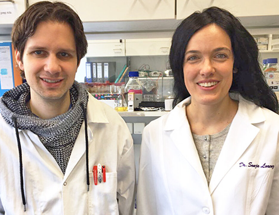 Postdoc Dr. Bodo Sander mit Dr. Sonja Lorenz (Foto: Lena Ries)