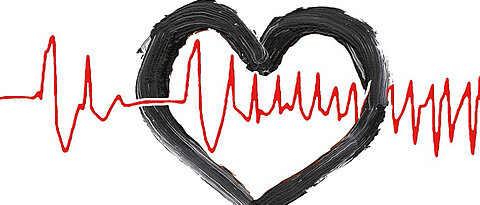 Symbolbild Herz mit EKG